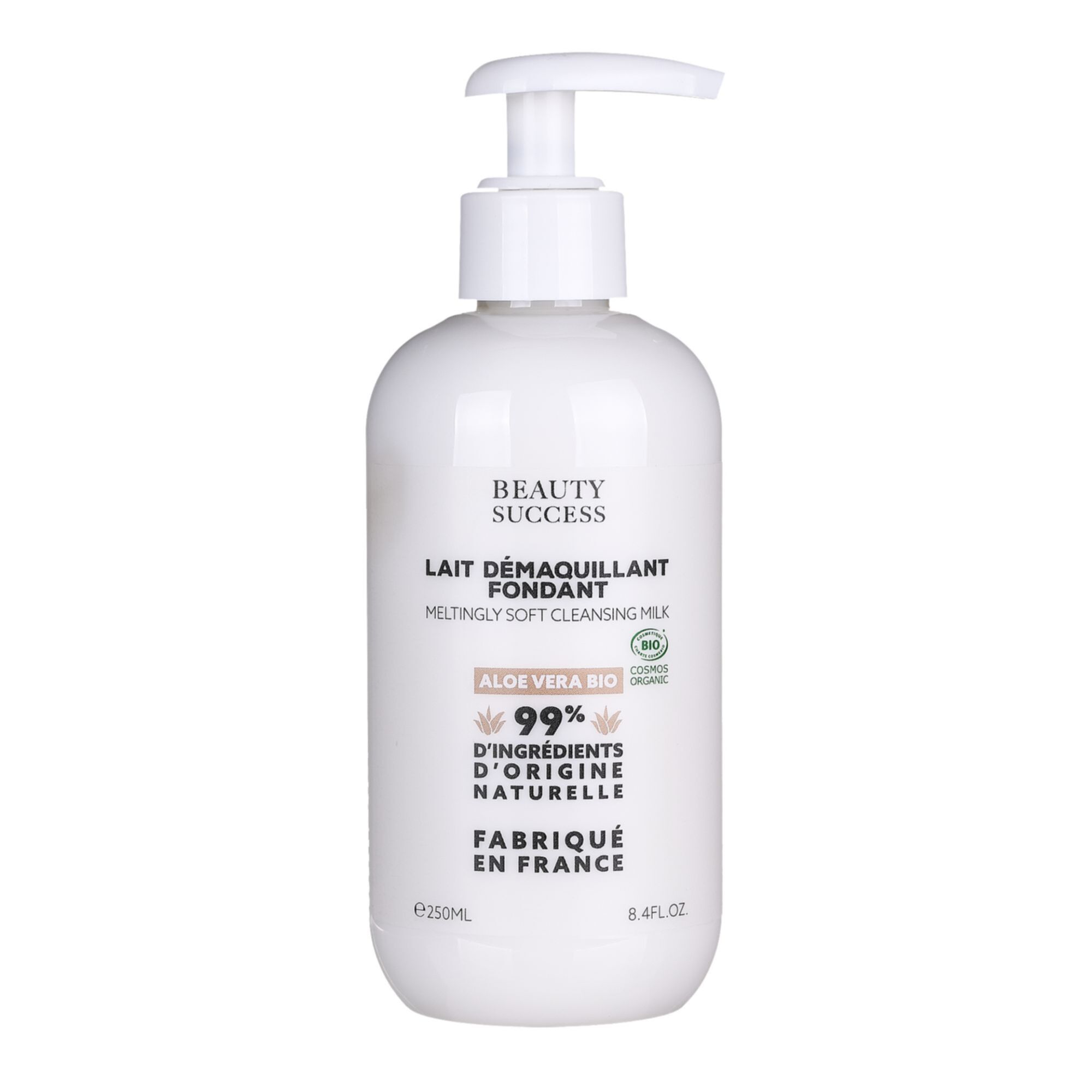 Beauty Success - Lait Démaquillant Fondant Certifié Bio 250ml