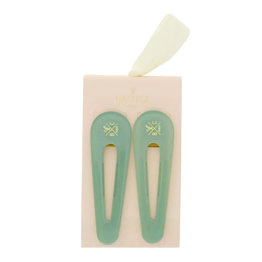 Barrettes Vert d'eau  2 Barrettes à cheveux  - Bachca - Accessoire - Visuel 1