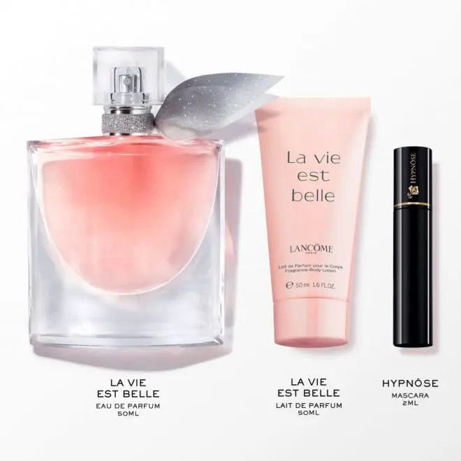 Lancome Coffret La Vie Est Belle Eau de Parfum 50ml Rechargeable Lait Corps Mini Mascara Beauty Success