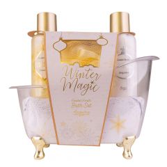 Coffret Starry Winter Gel Douche, Lait Corps & Fleur de Massage 