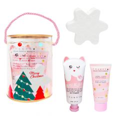 Coffret Cylindre de Noël Crème Corps, Crème Mains & Bombe de Bain 