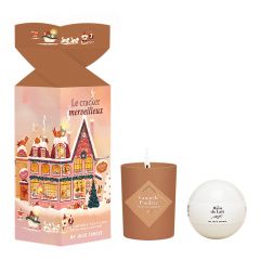 Coffret Le Cracker Merveilleux Bougie Parfumée & Boule de Bain  