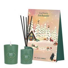 Coffret La Forêt Enchantée Bougie Parfumée & Mini Bouquet  