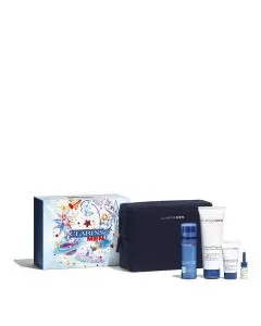 Coffret Experts Hydratants ClarinsMen Baume Visage, Nettoyant Visage, Shampoing-Douche & Huile Rasage + Barbe 