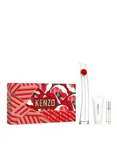 Coffret Flower by Kenzo Eau de Parfum 100ml & 10ml, Lait Corps 