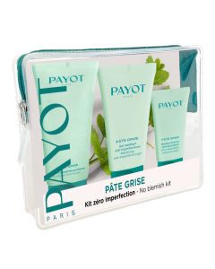 Coffret Pâte Grise Nettoyant visage, Gel Anti-Imperfections & Masque Charbon 