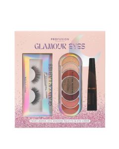 Coffret Glamour Eyes Kit Faux Cils, Palette Fards à Paupières & Eyeliner 