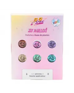 Coffret Fierté 6 Pots de Paillettes, 1 Baume Applicateur, 1 Pinceau & 1 Pochon  - Si si la paillette - Maquillage - Visuel 1