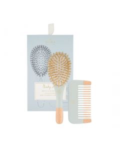 Baby Kit Blue Brosse 100% sanglier petit modèle + peigne bois 