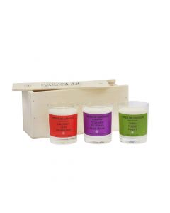 Coffret bois collection Hiver 3 bougies 80 grammes 3 bougies de 80 grammes 